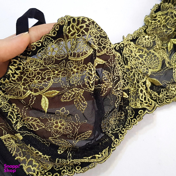 ست شورت و سوتین زنانه برتا مدل فنردار گل کد 5100-2420-BBG رنگ مشکی
