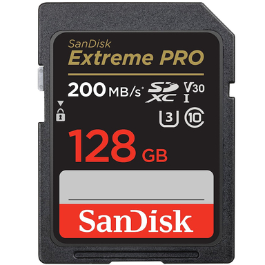 کارت حافظه SDXC سن دیسک مدل Extreme Pro V30 کلاس 10 استاندارد UHS-I U3 سرعت 200 مگابایت بر ثانیه ظرفیت 128 گیگابایت
