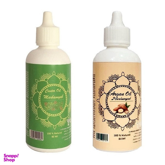 روغن تقویت کننده ناخن مرهم یاب مدل آرگان و کرچک حجم 80 میلی لیتر مجموعه 2 عددی