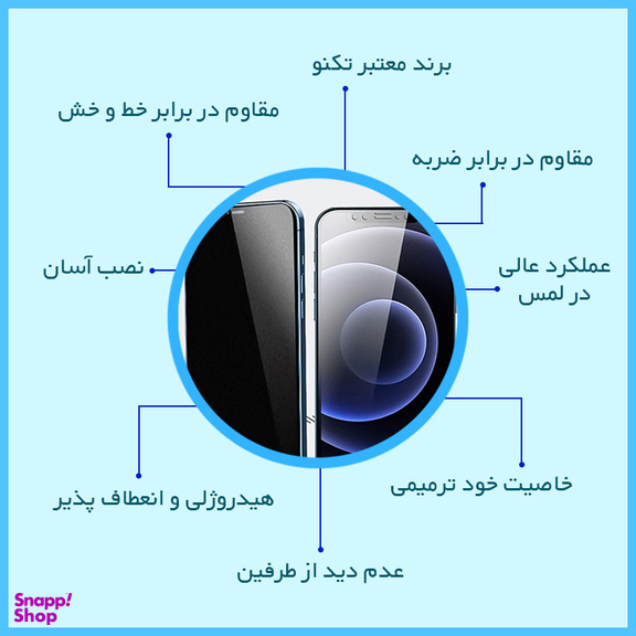 محافظ صفحه نمایش حریم شخصی تکنو مدل Resistant مناسب برای گوشی موبایل هوآوی Y9s