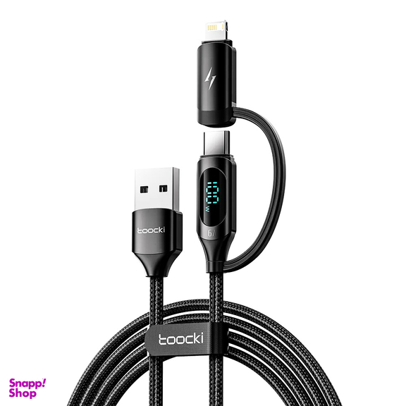 کابل تبدیل USB به Lightning/USB-C توکی مدل TQ-X03 طول 1 متر