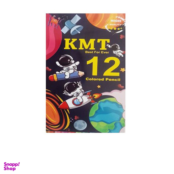 مداد رنگی KMT جعبه فلزی کد 01 بسته 12 عددی