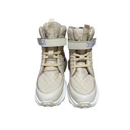 بوت دخترانه مدل کاپشنی طرح کرومی رنگ کرم