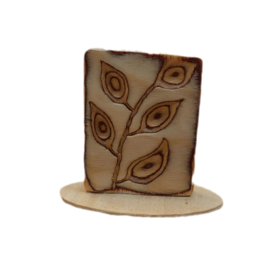 استند چوبی منبت کاری مدل برگ کد SI003