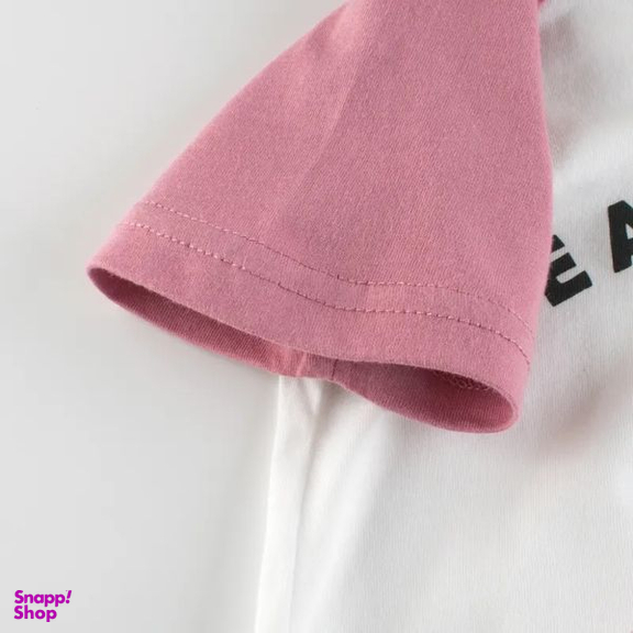 تی شرت آستین کوتاه دخترانه هومنیتی مدل WYKGTSHT9533-WHTPNK