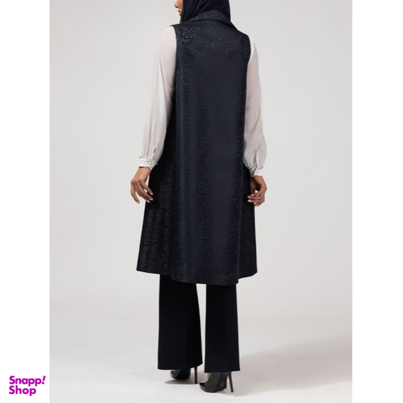 جلیقه رسمی زنانه برنس کد 70104 طرح دار رنگ سرمه ای