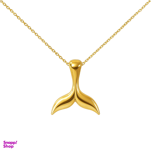 پلاک گردنبند طلا 18 عیار زنانه دیانا مدل دم وال کد 9