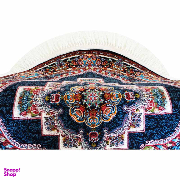 فرش ماشینی مدل گرد طرح ناردون رنگ سرمه ای