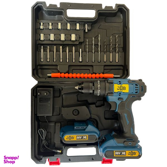 دریل پیچ گوشتی شارژی چکشی جاب مدل JB-5690 B مجموعه 45 عددی