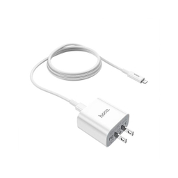 شارژر دیواری 20 وات هوکو مدل C76 PD به همراه کابل لایتنینگ