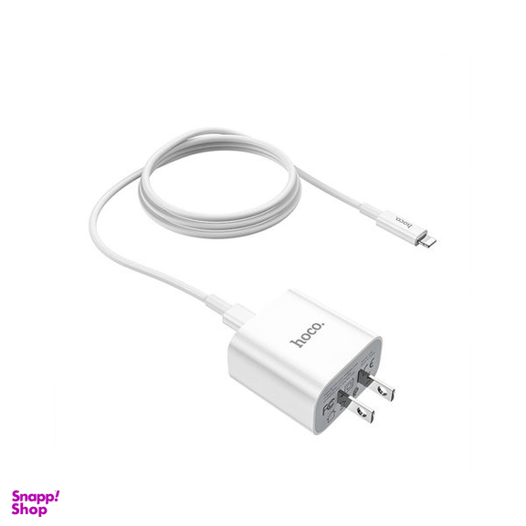 شارژر دیواری 20 وات هوکو مدل C76 PD به همراه کابل لایتنینگ
