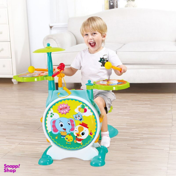 اسباب بازی موزیکال هولی تویز جاز و درام بزرگ مدل 3130 Dimple Electric Big Toy Drum Set for Kids