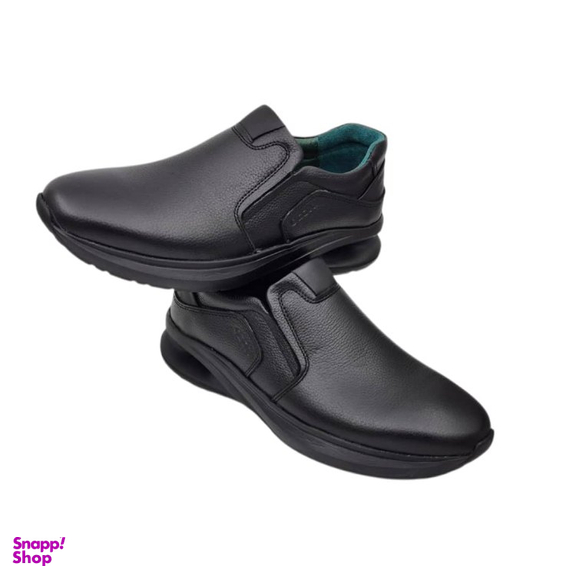 کفش طبی مردانه چرم ریباری مدل GO11 رنگ مشکی