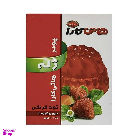 پود ژله توت فرنگی هاتی کارا وزن 100 گرم