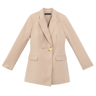 کت زنانه برنس مدل هنگامه رنگ کرم