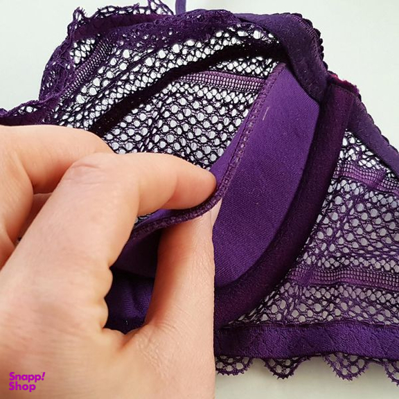 ست شورت و سوتین زنانه میسا مدل فنردار گیپوری کد 4717-6035 رنگ بنفش