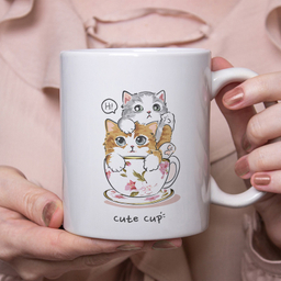 ماگ طرح گربه های کیوت در فنجان قهوه
