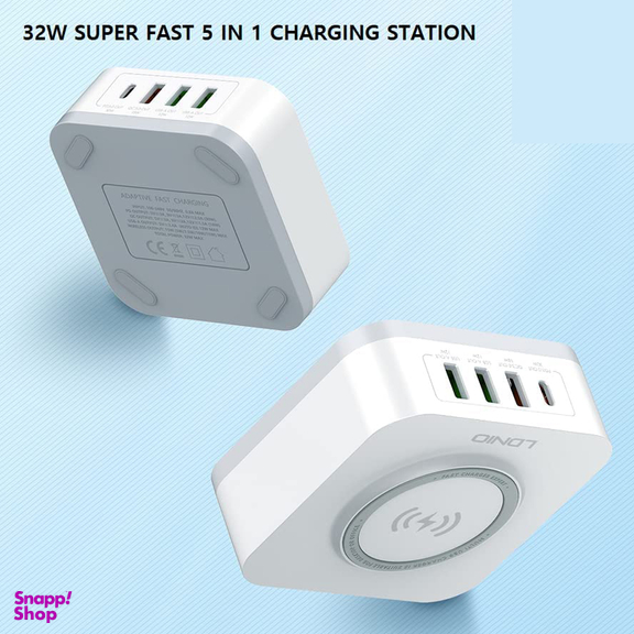 شارژر رومیزی بی سیم 32W الدینیو مدل AW004