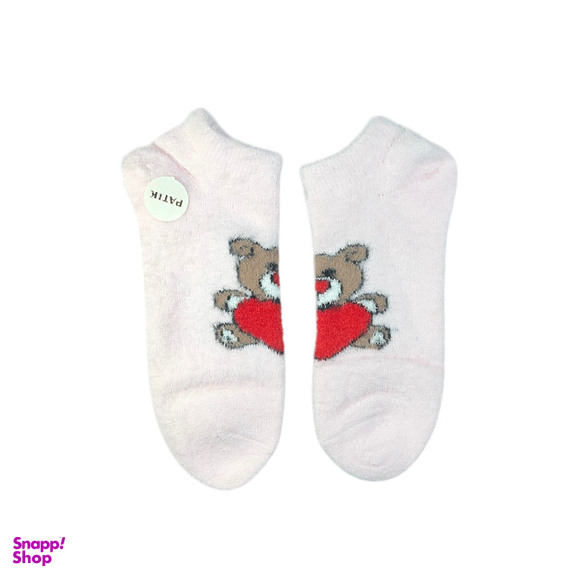 جوراب زنانه مچی پشمی طرح خرس کد 24241