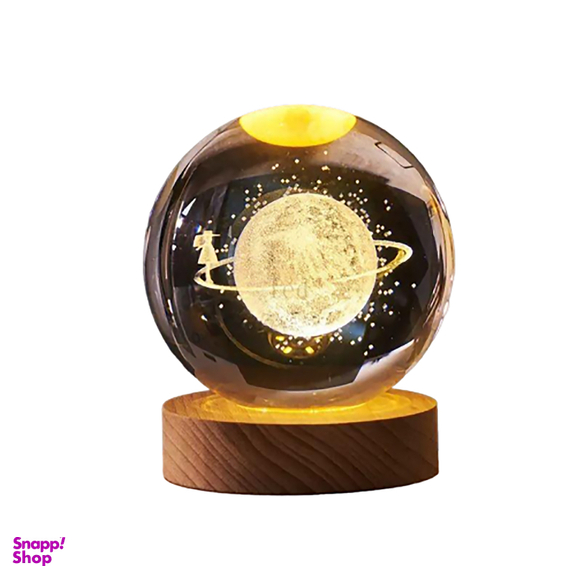 چراغ خواب گوی کریستالی شیشه ای دکوری طرح ماه و دختر سایز 8