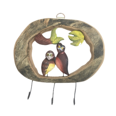 مجسمه چوبی دیواری طرح بوف