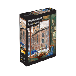 پازل 1000 تکه طرح برج ساعت تبریز مدل هفت خوان