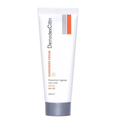 کرم ضد آفتاب دمودکسیلین مدل SPF50 فاقد چربی بی رنگ حجم 50 میلی لیتر