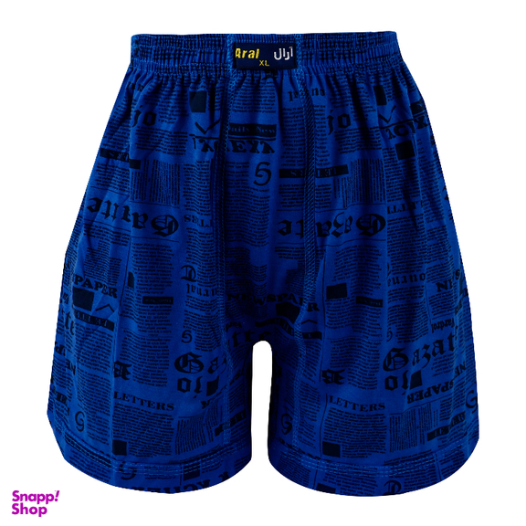 شورت مردانه آرال مدل پادار طرح روزنامه ای کد P700 بسته 6 عددی