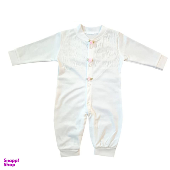 ست سرهمی و کلاه نوزادی مدل gool رنگ سفید