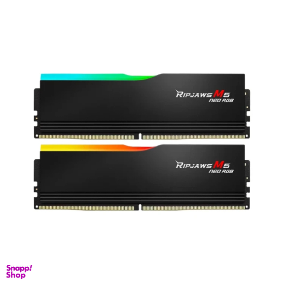 رم دسکتاپ DDR5 دوکاناله 6000 مگاهرتز CL36 جی اسکیل مدل RIPJAWS M5 NEO RGB ظرفیت 32 گیگابایت بسته 2 عددی