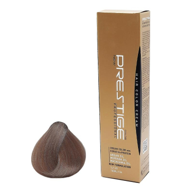 رنگ مو نیو پرستیژ کالر سری کاکائویی شماره 8.53 حجم 120 میلی لیتر رنگ بلوند کاکائويي روشن