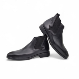 نیم بوت مردانه چرم ریباری مدل Z30 رنگ مشکی