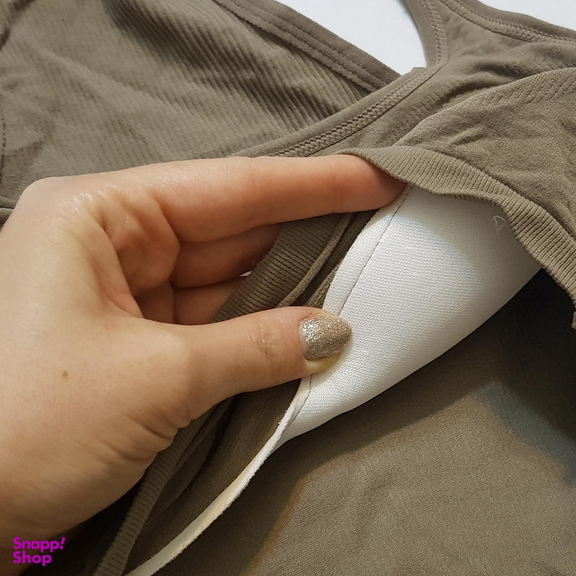 کراپ تاپ زنانه ماییلدا مدل بند سیلیکونی پددار کد 4980 رنگ نسکافه ای