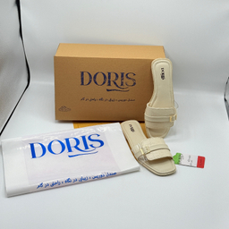 صندل زنانه دوریس مدل رایا طلقی کد 03 رنگ کرم