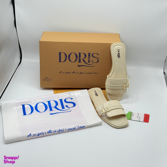صندل زنانه دوریس مدل رایا طلقی کد 03 رنگ کرم