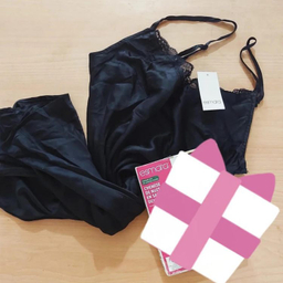 لباس خواب زنانه اسمارا مدل ساتن ابریشم کد 376 رنگ مشکی