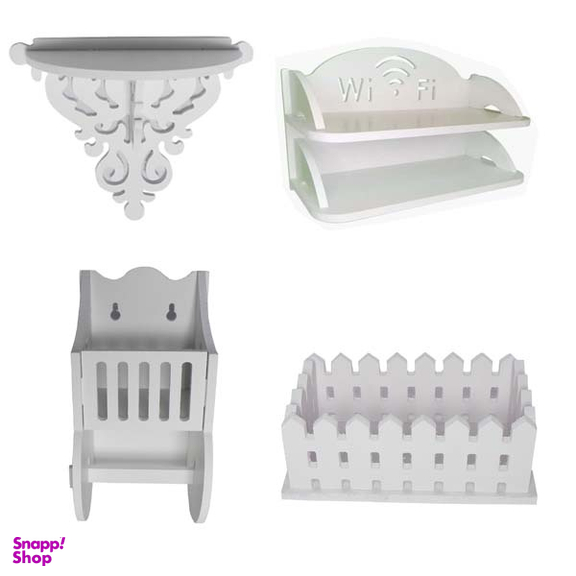 شلف دیواری 2 طبقه کد 0043 مجموعه 4 عددی