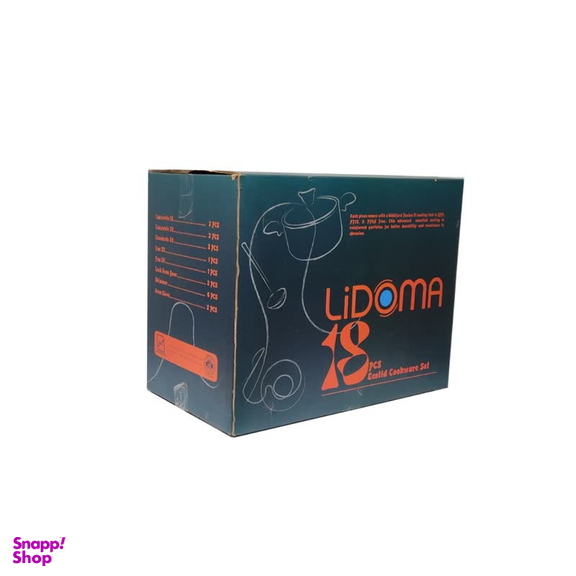 سرویس قابلمه و تابه 18 پارچه گرانیتی لیدوما مدل اکولید سری ECO00404