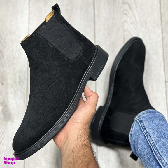 بوت چرم طبیعی مردانه مدل چلسی کد 85۱ رنگ مشکی