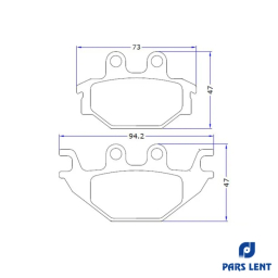 لنت ترمز عقب موتورسیکلت لنت پارس کد 50032 مناسب اس وای ام NA 180