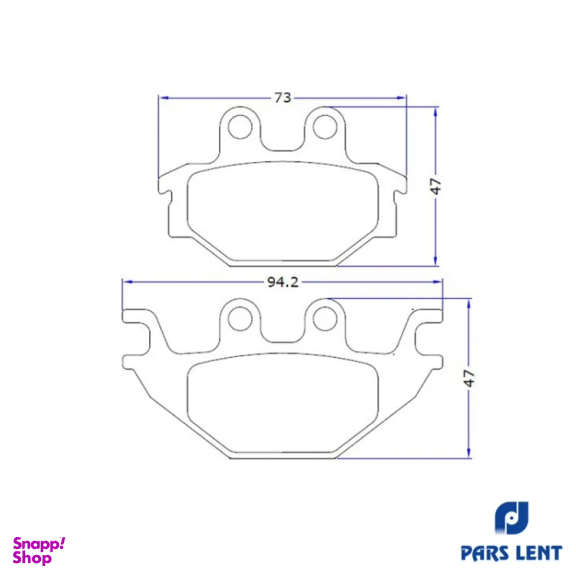 لنت ترمز عقب موتورسیکلت لنت پارس کد 50032 مناسب اس وای ام NA 180