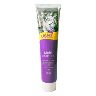 خمیر مولتی ویتامین گربه یو اس پت مدل USP-0112 وزن ۱۲۵ گرم