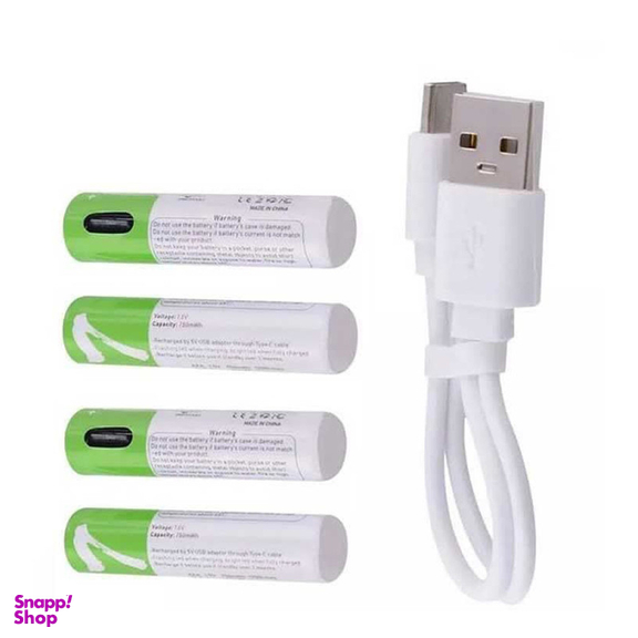 باتری نیم قلمی قابل شارژ اسمارتولز مدل یو اس بی AAAA بسته 4 عددی