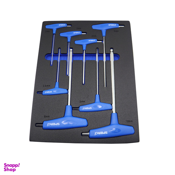 آچار آلن دسته تی اسپرو مدل YP-708E-C مجموعه 8 عددی