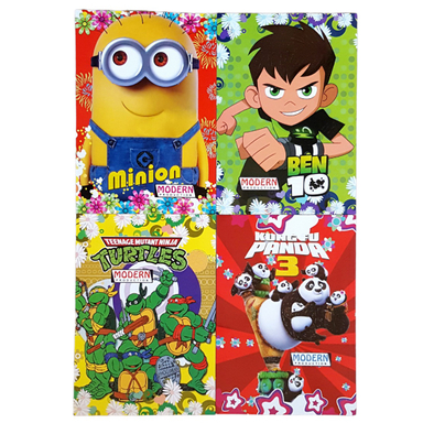 دفتر مشق 50 برگ مدرن مدل فانتزی انیمیشن کد 02 مجموعه 4 عددی