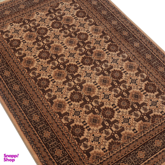 فرش ماشینی بزرگمهر طرح بلوچی کد 78001 رنگ زمینه قهوه‌ای