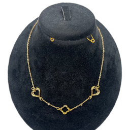 گردنبند طلا 18 عیار زنانه آوا مدل ونکلیف و قلب کد 83