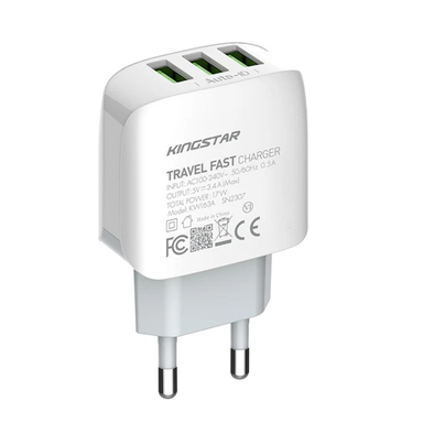 شارژر دیواری 17 وات کینگ استار مدل KW163A PD به همراه کابل MicroUSB