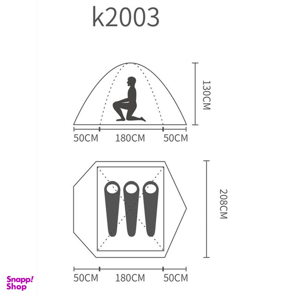 چادر مسافرتی 3 نفره جیلو مدل K-2003