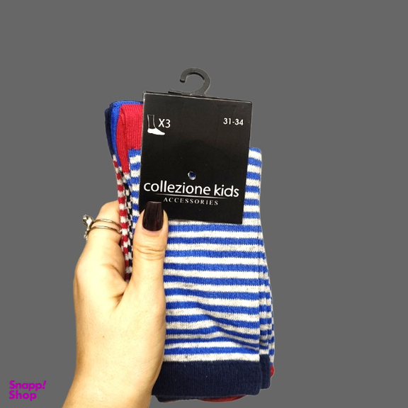 جوراب ساق بلند بچگانه کولزیون مدل c-k 03 بسته 3 عددی